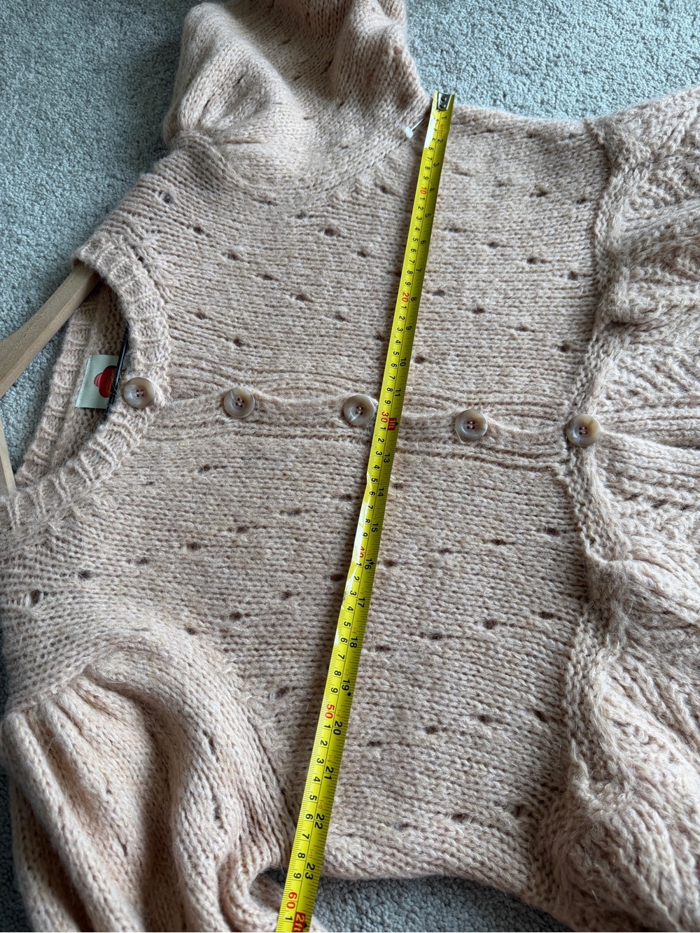 FARM Rio Sand Ruffle Knit Cardigan Mohair Wool Size XL Made in Italy - Picture 11 of 11